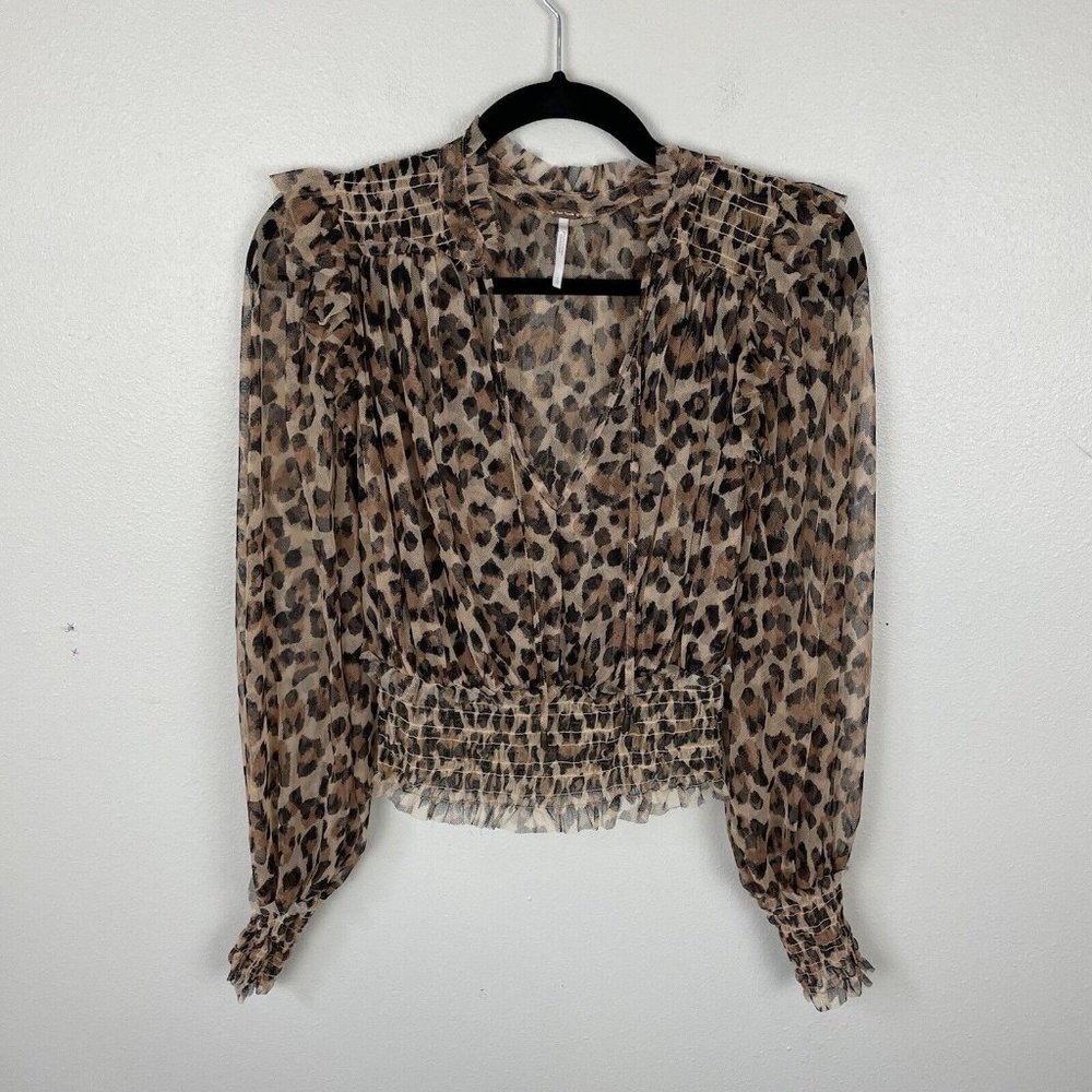Free People Leopard Twyla Top In Leopard Combo Sz S Animal Print Revolve Cheetah